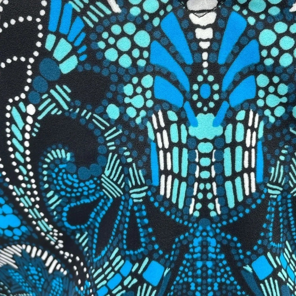 Aqua Green Swimsuit Womens X Large XL Blue Black NWT Geometric Halter One-Piece - Picture 9 of 17